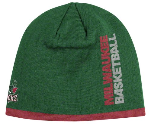 MILWAUKEE BUCKS NBA CUFFLESS TEAM KNIT BEANIE HAT/CAP BY ADDIAS-HARDWOOD CLASSICS SERIES