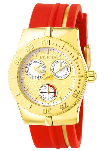 Invicta Women's 5920 Lady Wildflower Collection Gold-Tone Stainless Steel Red Watch