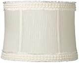Cream Raw Edge Trim Drum Shade 13x14x10 (Spider)