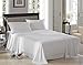 Honeymoon 1800 Brushed Microfiber Bed Sheet Set, Ultra Soft,  Queen - White