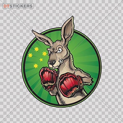 Vinyl Stickers Decal Kangaroo Boxer For Helmet waterproof clipart life asia tourism (6 X 5,22 Inches) Fully Waterproof Printed vinyl sticker