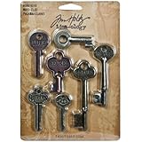 Metal Word Keys by Tim Holtz Idea-ology, 7 Keys per Pack, Various sizes, Antique Finishes, TH92680