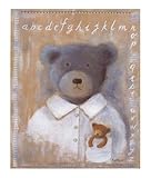 IMAGE OF Nounours ''Plume'' Beautiful MUSEUM WRAP CANVAS Print with Added BRUSHSTROKES Joelle Wolff 14x18