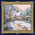 Thomas Kinkade Horses & Homestead Tapestry Wall Hanging