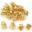 20 Gold Plated Bead Caps Necklace Chain Bail Charms