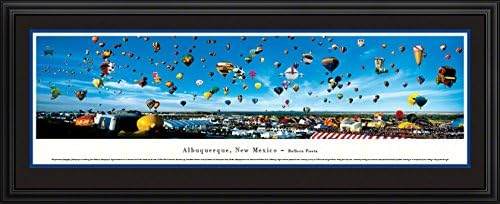 Blakeway Worldwide Panoramas Albuquerque, New Mexico-Balloon Fiesta-Blakeway Panoramas Skyline Posters, Deluxe Frame with Double Mat