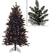 4.5' Pre-Lit Slim Black Ashley Spruce Artificial Christmas Tree - Clear Lights