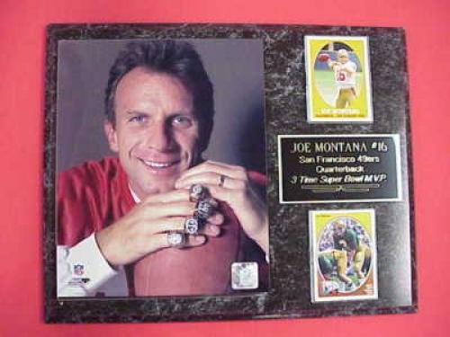 49ers Joe Montana 2 Card Collector Plaque