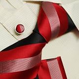 Dark red designer for men black Valentine fashion silk neck tie cufflinks handkerchief set H5062
