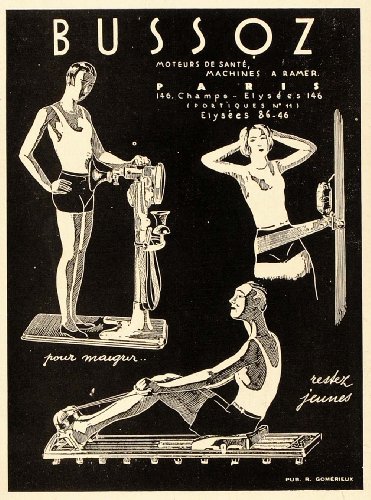 1931 French Ad Bussoz Exercise Equipment Rowing Machine - Original Print Ad