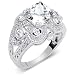 Dazzling Cushion Cut White Cubic Zirconia Size 7 Ring in Sterling Silver