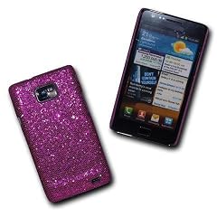Original Handycop� GLITTER CASE PINK Hardcase f�r Samsung I9100 Galaxy S 2 II S2 - Glitzer H�lle Tasche