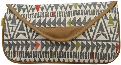 JOYN Authentic Suede Leather-Cotton Material Clutch Envelope / Himalayas Artisans Handmade