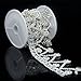Seasofbeauty Clear Crystal Glass Rhinestone Tassels Chain Costume Trim Sewing Applique 1 Yard Silver
