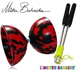 Mr Babache Medium Harlequin Diabolo Set Red/Black