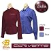 B Elite Designs BDC6ESL913-BLU-L C6 Corvette Script Embroidered Ladies Long Sleeve Corvette Dress - French Blue - Large
