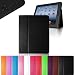 Fintie (Black) Folio Leather Case Cover for iPad 4th Generation With Retina Display, the New iPad 3 & iPad 2 (Built-in magnet for sleep / wake feature)-9 color options