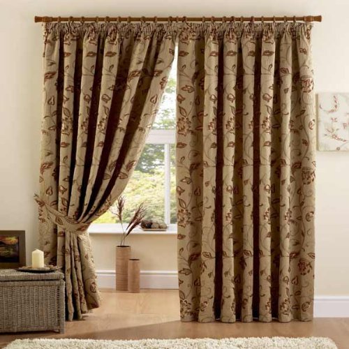 Curtina Maybury Lined Curtains 3 Inch 90 X 90 Inch Terracotta