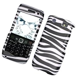 RIM BlackBerry Pearl 9100 (T-Mobile) Snap On Protector Hard Case Image Cover Zebra