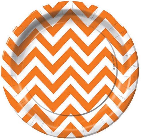 Orange Chevron Dessert Party Plates Pack of 8