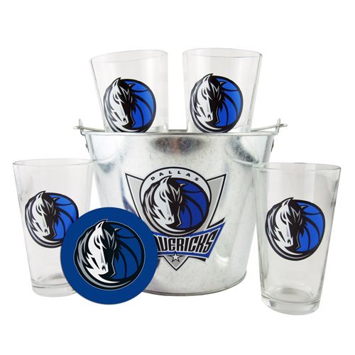 Dallas Mavericks Pint Glasses and Beer Bucket Set | Dallas Mavericks Gift Set