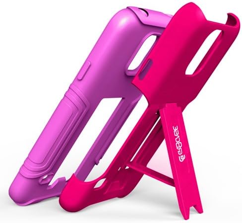 Samsung Galaxy S5 Gr8Case Case Protective Flexible Rubber and Plastic 2Grip Hybrid Case (Pink/Purple)