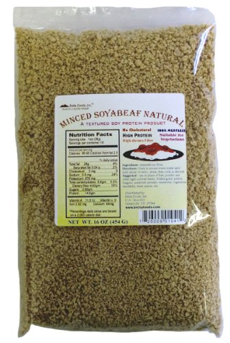 Betta Foods Minced Soyabeaf Natural (Unflavored TVP), 16-Ounce Bag