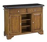 Black Granite Top on Oak Cabinet by Home Styles - Medium Wood (9300-1064)