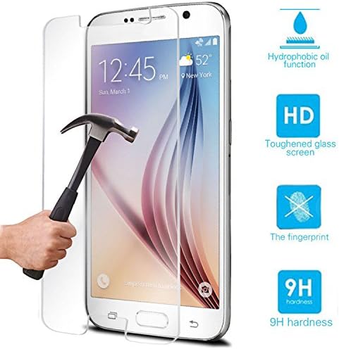 Samsung Galaxy S6 Screen Protector, Drvan S6 Glass Screen Protector, HD Clear Tempered Glass, 99.99% Touch-screen Accurate, 9H Hardness, Round Edge, Bubble Free [Lifetime No-Hassle Warranty]