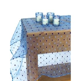 Pack of 2 Spring Blossom Sheer Organza Tablecloths and 8 Matching VotiveHolders