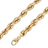 14K Solid Yellow Gold D.C. Rope Chain Necklace 10mm  24″ thumbnail