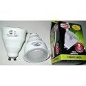 2 x GU10 CFL energy saving bulbs. 60mm Shorter length 9W Energy savers. Top quality Eveready brand. 60mm length including metal pins. CE European and UK Approved.