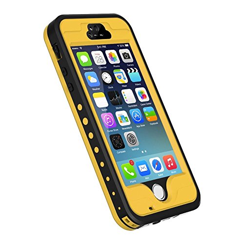 iPhone 5S/SE Case, Waterproof Dirtproof Shockproof Durable Hard Cover Case for Apple iPhone 5S, Fully Supports Finger Print Function for 5S -Yellow