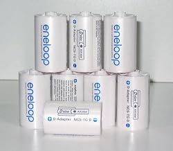 Sanyo Eneloop Spacer Pack: 8 Pack of D-size Adapters [Hassle Free Packaging]