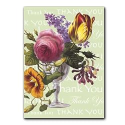 Thank You with Mixed Bouquet - 5" x 7" Vellum Overlay Greeting Card