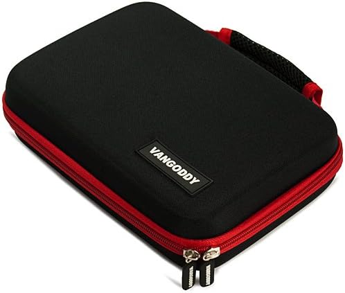 Harlin Protective Cube Carrying Case for MSI Primo 73 / MSI Primo 81 7 to 8" Tablets (Red Trim)