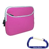 Barnes and Nobles Nook eBook Neoprene Glove Series Zipper Case Cover (Pink) and Free Carabiner Key Chain