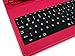 DURAGADGET Deluxe Pink Keyboard Folio Case for the NEW Medion LifeTab S8312 Tablet - Eco-Friendly Faux Leather with Built-In Stand and BONUS Stylus