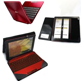 MiTAB Brown Leather Flip Carry Case Fits With Docking Keyboard With Adjustable Stand For The ASUS Transformer Pad TF300... by 
