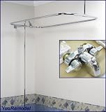 Add-on Shower Set for Clawfoot Tub 54 Chrome Rectangular Shower Rod