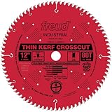 IMAGE OF Freud LU88R012 Industrial Thin Kerf Fine Finish Crosscut Saw Blade 12 inch x 80t ATB 1 inch arbor Perma-Shield Coated