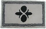 Super Soft Microfiber Bath Rug, Fleur (Ivory, Black)