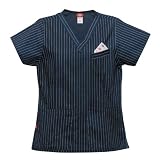 Dickies - Dickies Medical Uniforms Pin Stripe V-Neck Top w/ Logo Handkerchief