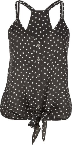FULL TILT Dot Button Front Womens Tank