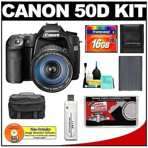 Canon EOS 50D Digital SLR Camera Body + Canon EF 28-135mm f/3.5-5.6 IS USM Zoom Lens + 16GB CF Card + BP-511 Battery + Case + Cameta Bonus Accessory Kit
