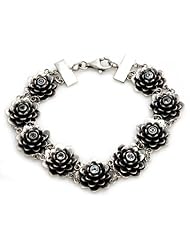 Blue topaz flower bracelet, Sacred Blue Lotus - Hand Crafted Floral Sterling Silver and Blue Topaz Bracelet