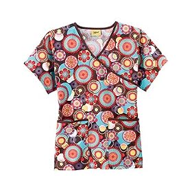 Tafford Shimmer Rings Crossover Scrub Top