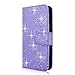 Galaxy S6 Active Case - Cellularvilla Pu Leather Wallet Flip Open Pocket ID Card Holder Slots Case Pouch Cover Fold Stand with Wrist Strap for Samsung Galaxy S6 Active SM-G890 (Purple_Giltter)