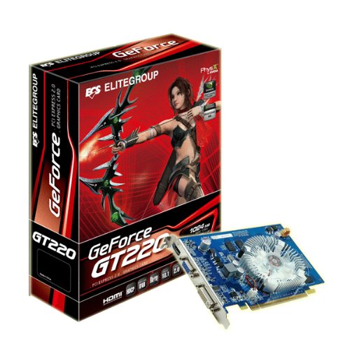 ECS nVidia GeForce GT220 1 GB DDR2 DVI/HDMI PCI-Express Video Card NGT220-1GQS-F - Retail