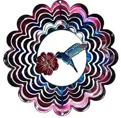 Kaleidoscope Hummingbird Fuchsia Wind Spinner
